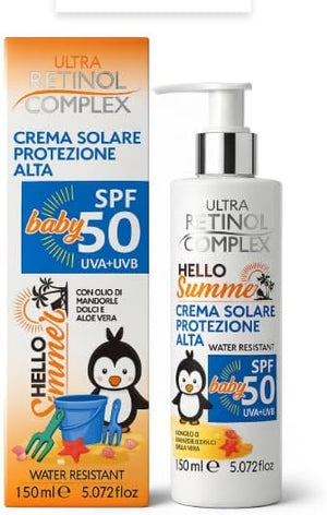3 Pezzi - Retinol Crema Solare Bambino baby SPF 50, Protezione Molto