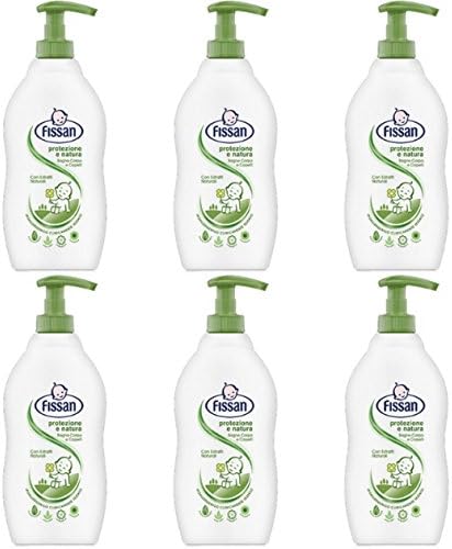 6 X Bagno Corpo e Capelli Protezione & Natura Fissan Baby per neonati 400ml