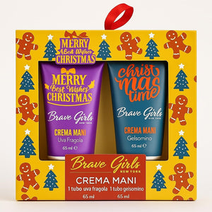 Brave Girls New York Set Regalo Natalizio, Crema Mani Uva Fragola e