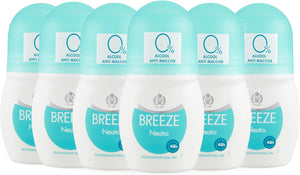 BREEZE | Deodorante Roll On Neutro, 6x50 ml