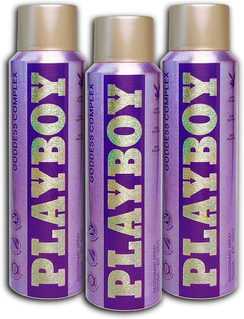 Confezione da 3 deodoranti Playboy Goddess Complex Spry, 3 x 150 ml
