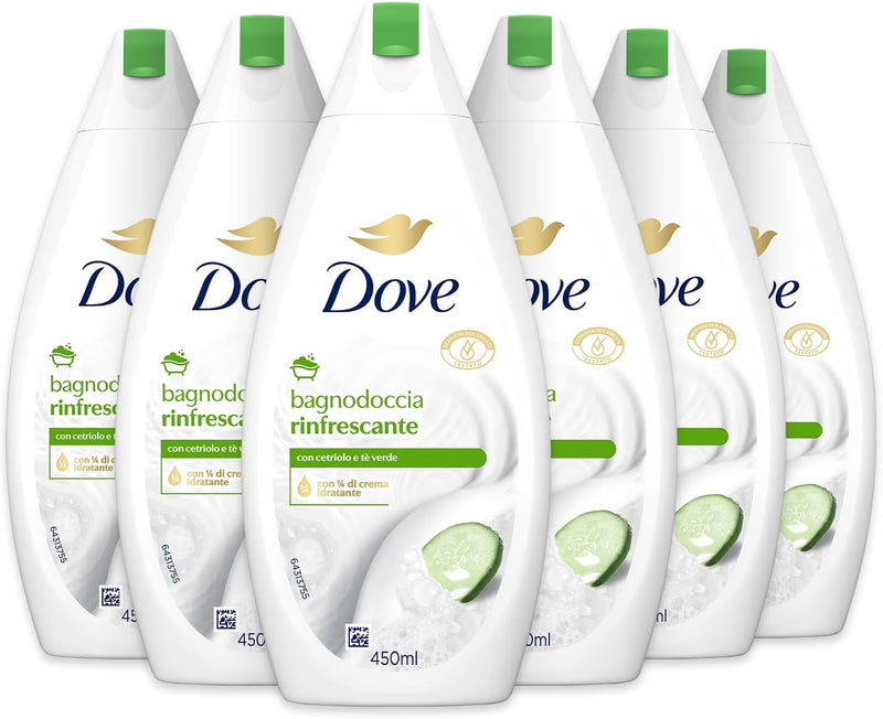 Dove Bagnodoccia Rinfrescante, Idratante Dermo-Naturale, Cetriolo