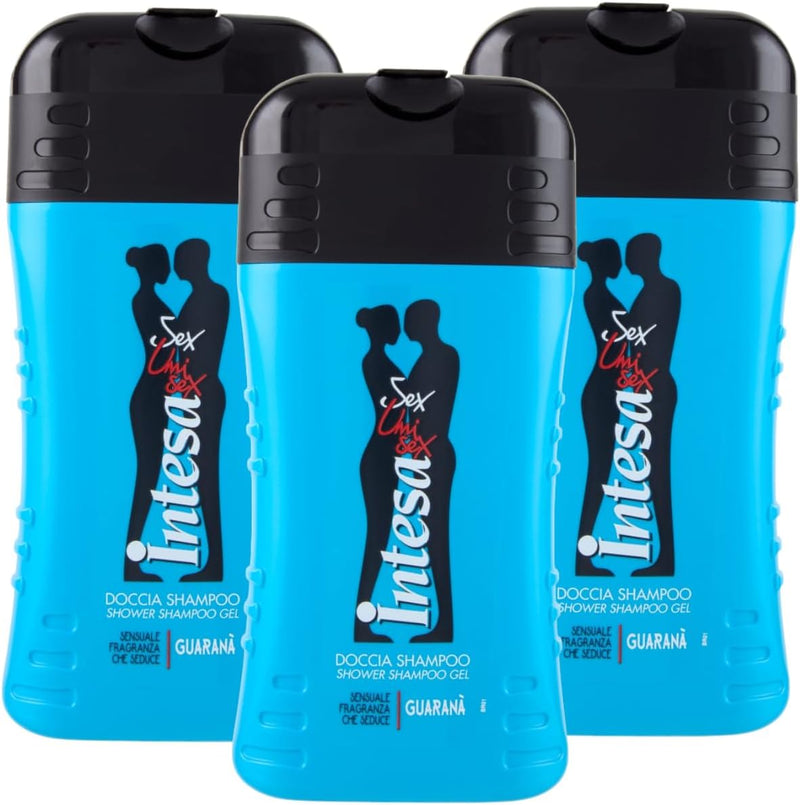 INTESA SEX UNISEX | Gel Doccia Shampoo Guaranà, Con Guaranà, 3x250 ml