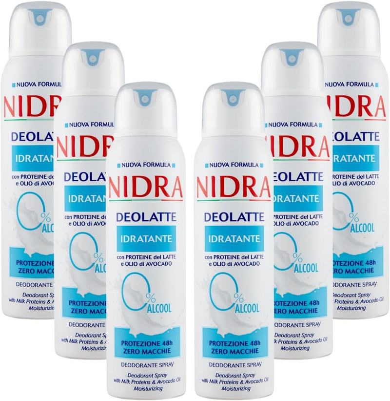 NIDRA | Deolatte Spray Idratante, con Proteine del Latte e Olio