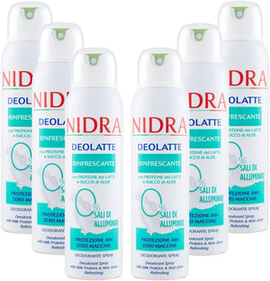 NIDRA | Deolatte Spray Rinfrescante, con Succo di Aloe e Proteine del