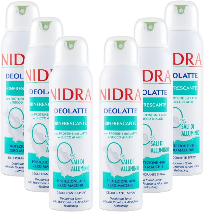 NIDRA | Deolatte Spray Rinfrescante, con Succo di Aloe e Proteine del
