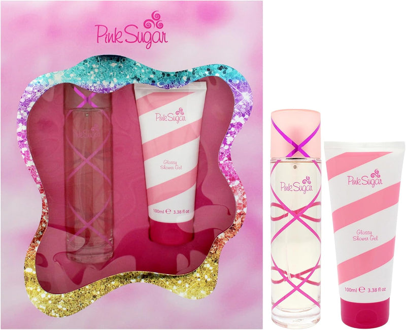Pink Sugar by Aquolina for Women - 2 pezzi regalo set 3,4oz EDT