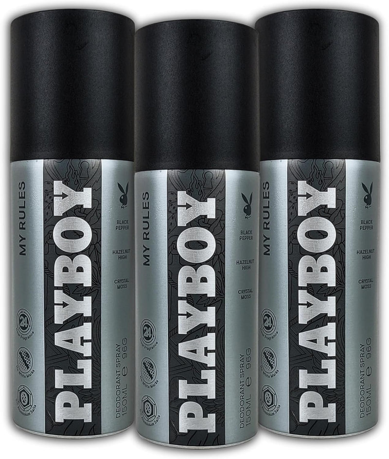 PLAYBOY My Rules Deodorante Spray 3 x 150 ml